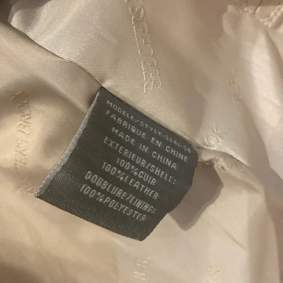 Cream Leather Jacket - Picture 10 of 12